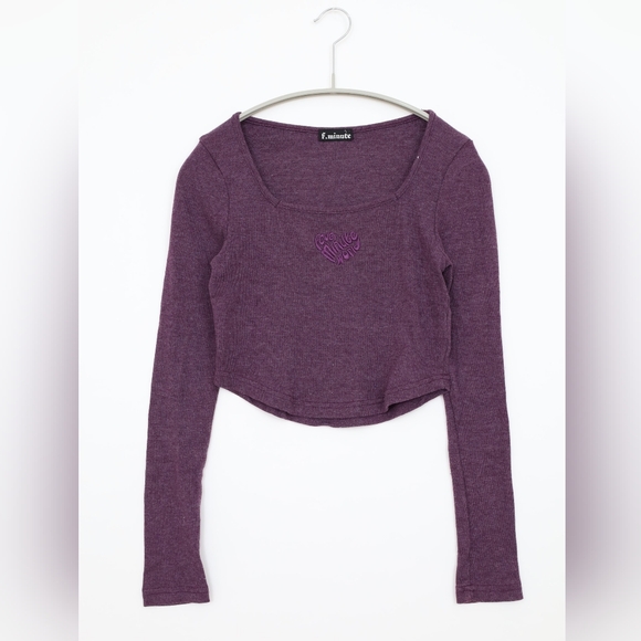 BNWT F.minute FEVERMINUTE WORLD Korean runway brand crop long sleeve RARE - Picture 2 of 10